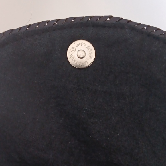 Straw envelope deep grey clutch purse - Picture 5 of 6